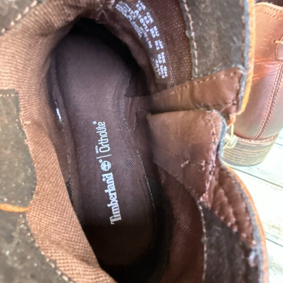 Timberland Beckwith Chelsea Boot Womens 8.5 Brown Leather Zip Ankle Short Casual - Picture 5 of 12